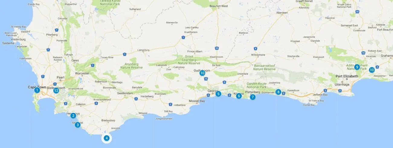 South Africa Garden Route Map.webp